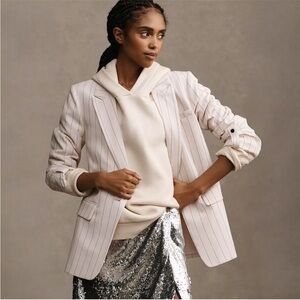 MAEVE  By Anthropologie Striped Roll-Sleeve Blazer SIZE: 4P